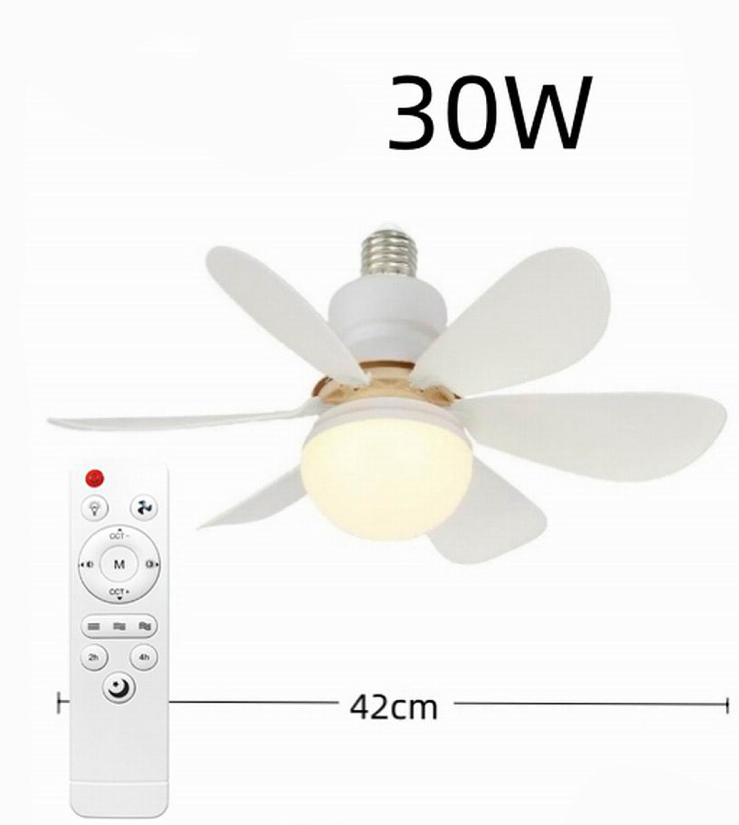 Lampe ventilateur 30 W avec télécommande compacte