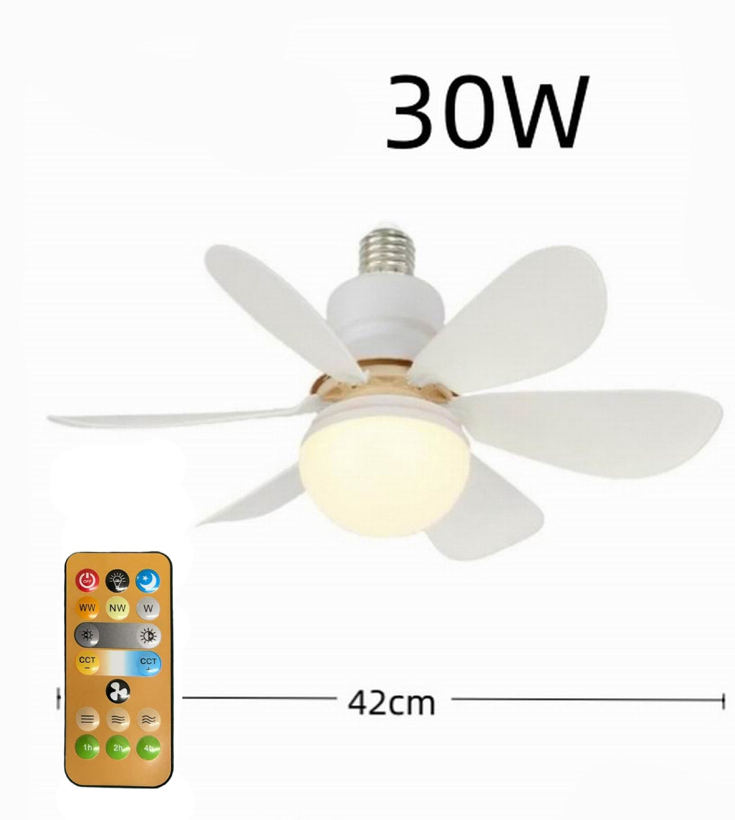 Lampe ventilateur 30 W avec télécommande complète