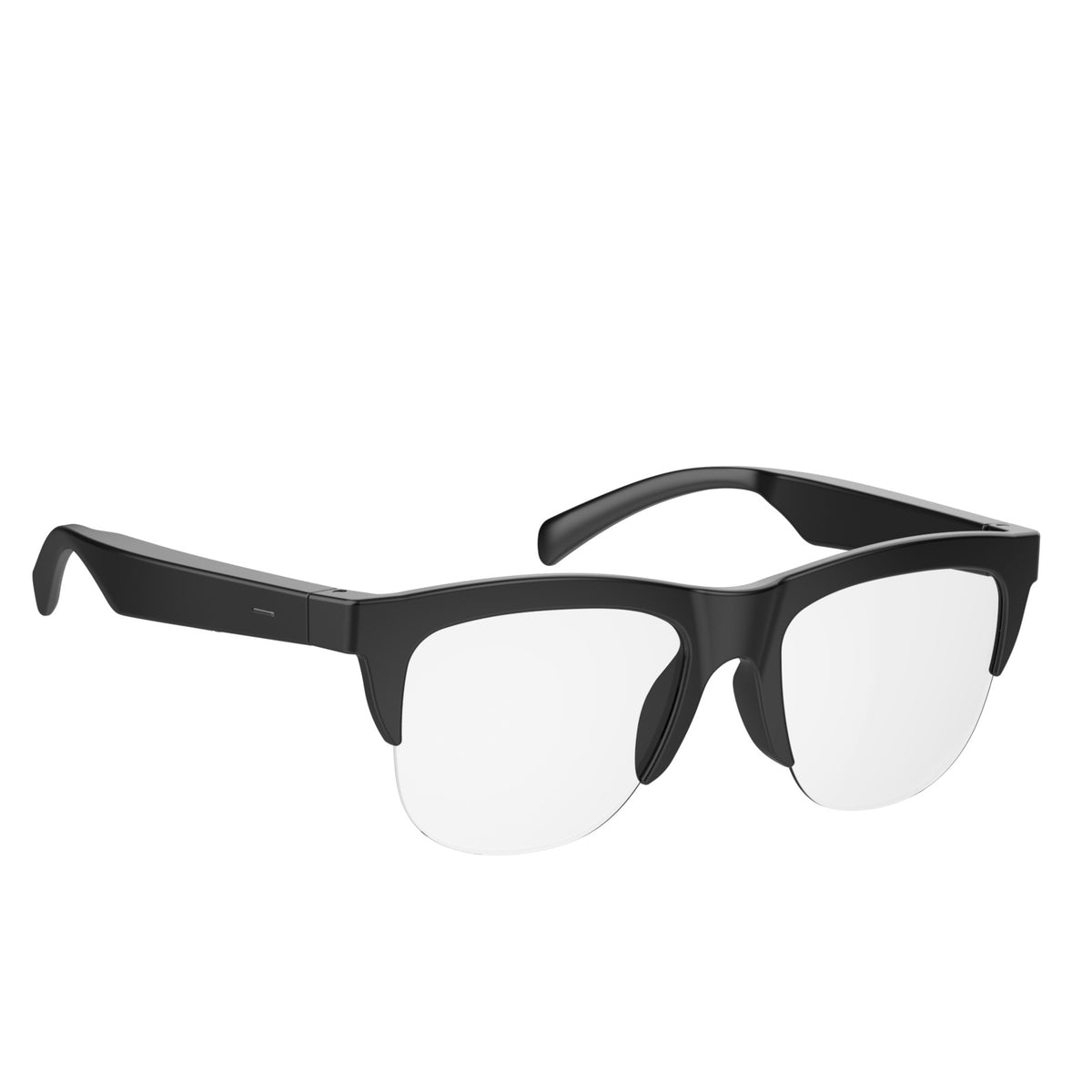 Lunettes audio Bluetooth noires avec verres transparents