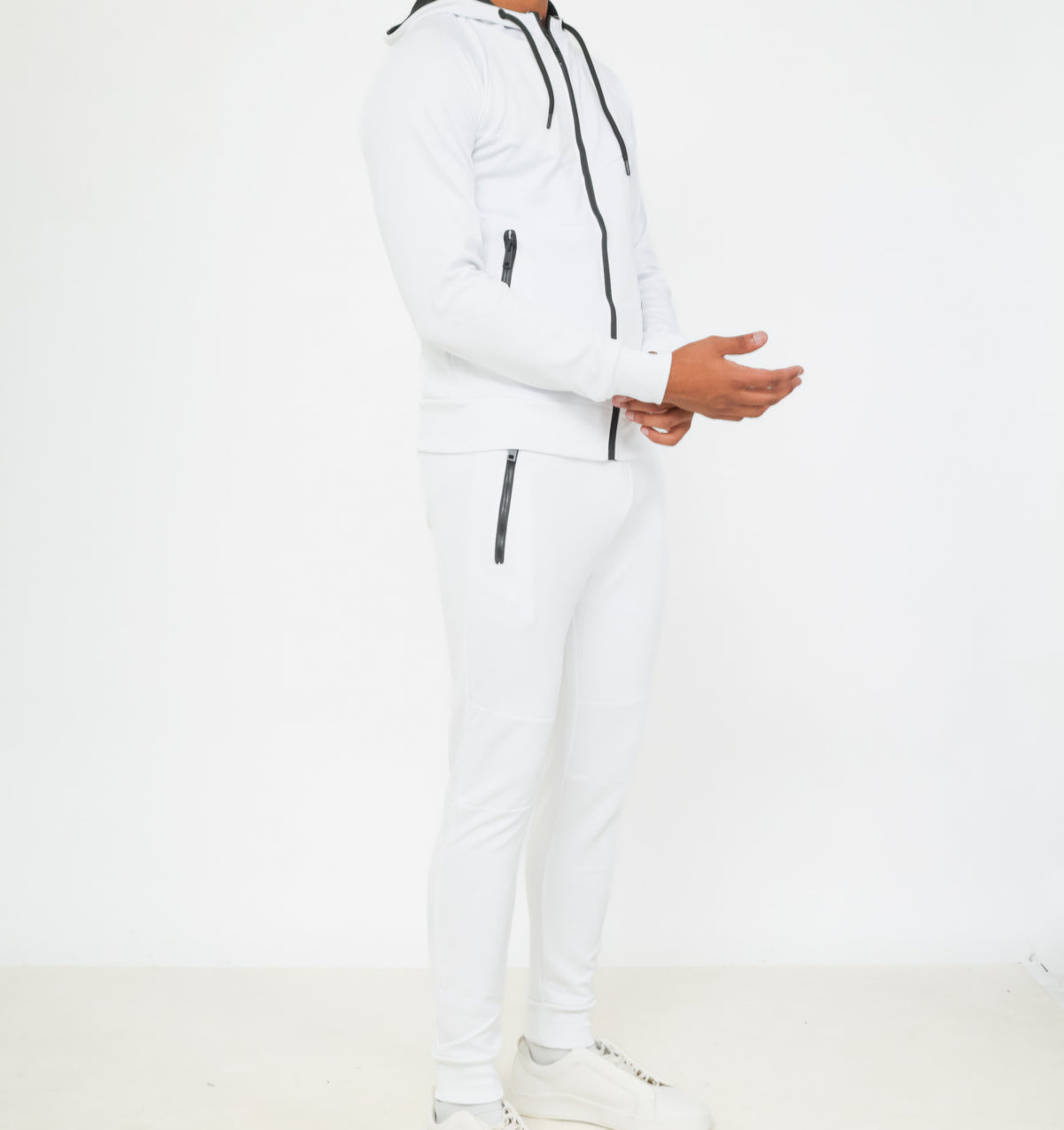 Ensemble survêtement homme blanc - profil